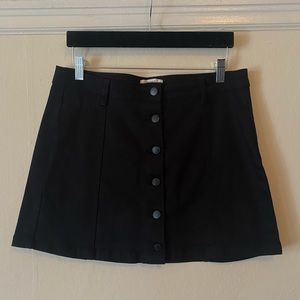 Black Denim Mini Skirt